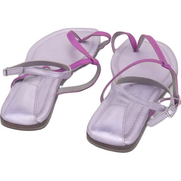 AGL Women's Italian Strap Flat Sandals - Pink EU 37 US 6.5 - Picture 3 of 6
